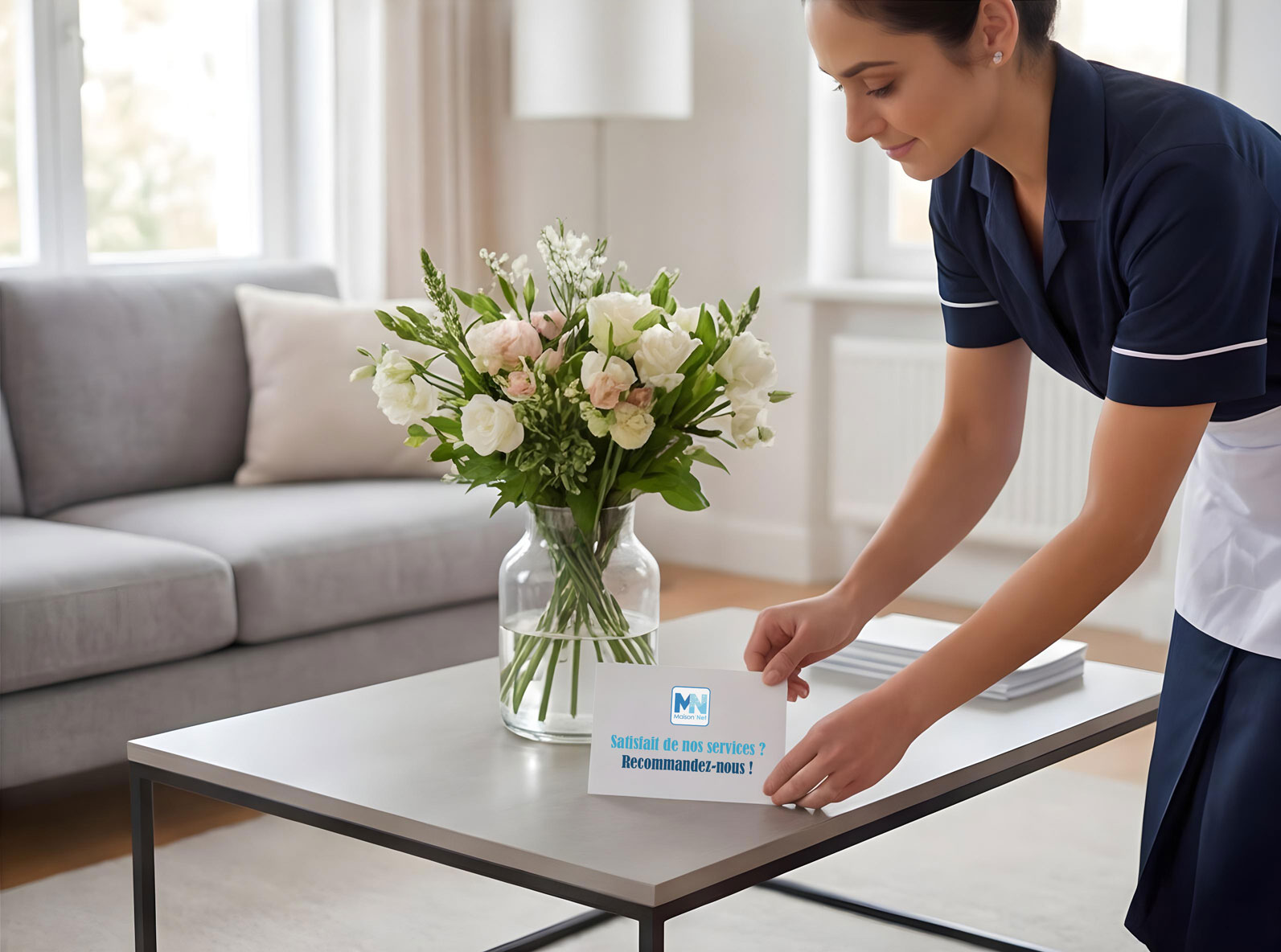 Cliente satisfaite recommandant Maison'Net
